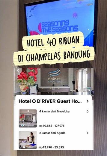 Rekomendasi Hotel di Cihampelas Bandung yang nyaman untuk staycation, Hotel O Cihampelas near Ciwalk formerly D’River Guesthouse Dapatkan harga lebih murah kalau bookingnya lewat tiktok Untuk cara bookingnya gampang 🤙🏻klik tag lokasi di vt ini 🤙🏻pilih tanggal staycation nya 🤙🏻pilih tipe room nya 🤙🏻klik menu ‘pesan’ 🤙🏻nanti akan otomatis diarahkan ke apk pesanan 🤙🏻di cek lagi tipe room nya 🤙🏻setelah sesuai room klik menu ‘pesan’ 🤙🏻klik menu ‘ lanjut ke detail pembayaran ‘ 🤙🏻pili
