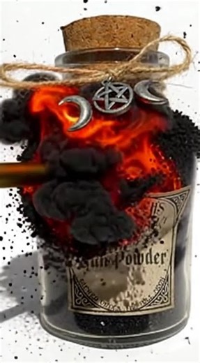 Explosion of a bottle full of gunpowder