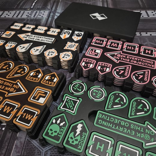 Reminder & Objective Marker Tokens With Case Compatible With Warhammer 40K, Killteams, Whfortyk. Includes: Hit   Battle Shock   Save - Etsy