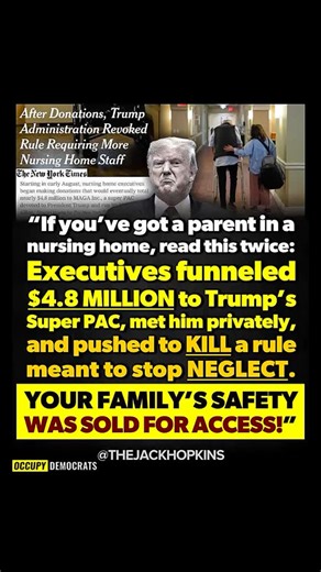 Occupy Democrats | 🚨 THIS IS DISGUSTING. READ THIS TWICE. 🚨 If you have a parent or loved one in a nursing home, this should make your blood boil. After... | Instagram