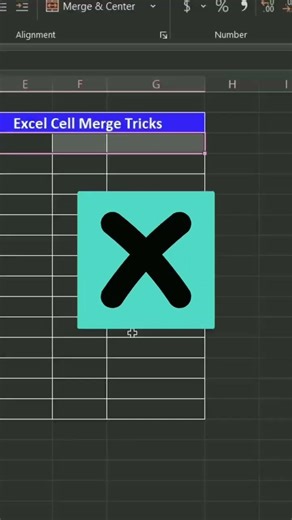 Ms Excel Cell merge shortcut