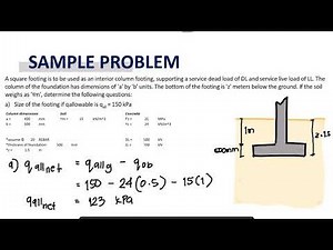 Foundation Engineering - Design and Analysis of Concentrically Loaded Square Footing Prb 1 Pt I