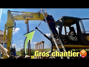 Réparations des vérins hydraulique de la pelle CASE🥵Opération à risque😬