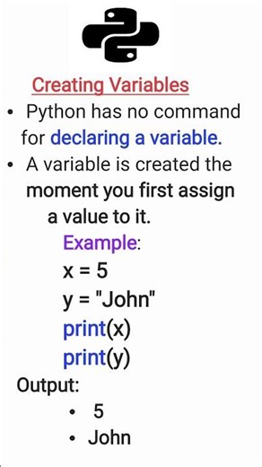 how to create variable in python😱 #pythontutorial #python #pythonprogramming #pythoncoding #shorts