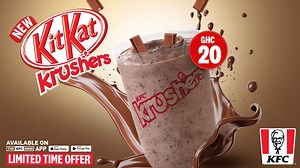 Get ready to crush those cravings with the all-new 𝐊𝐢𝐭𝐊𝐚𝐭 𝐊𝐫𝐮𝐬𝐡𝐞𝐫! 🥤🍫😋 Indulge in big taste, chilled and bold flavour, now available at every KFC Restaurant nationwide! Also available on the 𝐊𝐅𝐂 𝐆𝐡𝐚𝐧𝐚 𝐀𝐩𝐩. Tag a Krusher lover to spread the word out. Order Now: https://bit.ly/4cP24EG #KFCKitKatKrusher | KFCGhana
