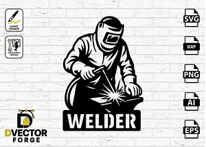Welder Vector CNC Project – CAD Design for Plasma Cutting, Laser Cut Wood - Etsy