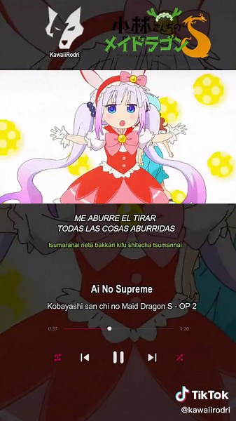 OP 2 de #kobayashidragonmaid 🖤#ainosupreme 🤍#kawaiirodri #subtitulos #fypシ #fyp #parati #foryou #crunchyroll #funimation #anime #video #opening #letra #otaku #kobayashidragonmaidedit #ilulu #tohru #lucoa #kobayashi #kana