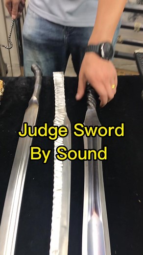 Ear to find good sword - pt 2: can you tell which sword is better by their sound? ⚔️ #sword #blade #craftsmanship #blacksmith #animesword #fyp #collectibles #jian #katana #handcraft #yeskatana
