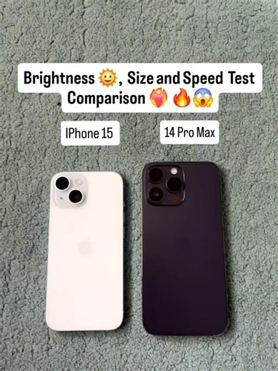🔥 iPhone 15 vs iPhone 14 Pro Max – Brightness, Size & Speed Test! 😱 Which One Wins? #Shorts #viral