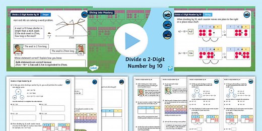 Year 4 Diving into Mastery: Step 6 Divide a 2-Digit Number by 10 Teaching Pack