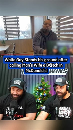 White Guy Stands his ground after calling Man’s Wife a B@tch in McDonald’s! #news #breakingnews #fyp #viral #trending