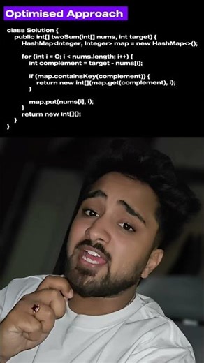 Two Sum explained in Java – brute force ➜ optimizedSave this before your next interview! #dsa #faang