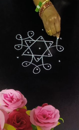 5*3 dots small beginners rangoli designs #easyrangoli#muggulu#kolam#viral#shortsfeed#youtube