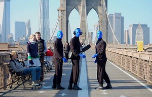 7.5M views · 101K reactions | The Blue Men can create music out of anything...even the Brooklyn Bridge. | Blue Man Group | Facebook