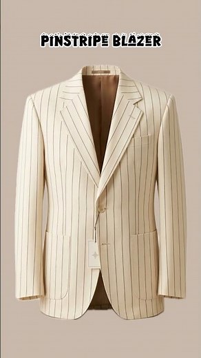 Elevate Your Style: Classic Beige Pinstripe Suit Look 👔✨ #casualoutfit #mensfashion #mencasual