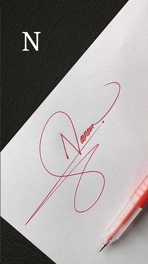 How To Sign Your Signature For Letter N #shorts #signaturestyle #calligraphy