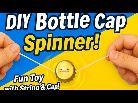 DIY Bottle Cap Spinner | Make a Fun Toy with String & Cap! 😯😍😍