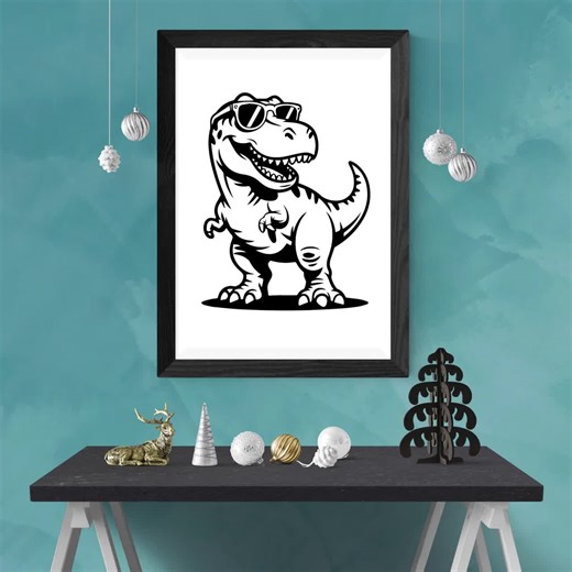 T-rex With Sunglasses SVG: Dinosaur Vector Graphic (digital Download) - Etsy