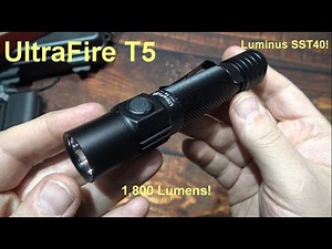 UltraFire T5 Tactical Flashlight Kit Review! (Luminus SST40 LED, 1,800 Lumens, Tactical or EDC!)