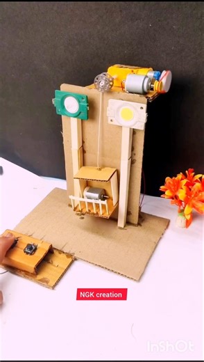 DIY Mini Lift Using DC Motor ⚡ Cardboard Elevator Experiment #shorts