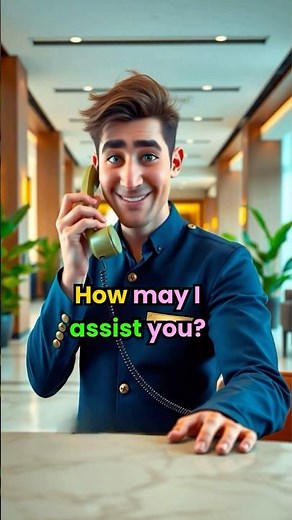 How to make a phone call to the hotel front desk | English conversation ☎️ #english #learnenglish