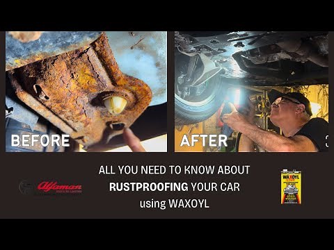 Rust proofing Alfa Romeo spider underneath with WAXOYL