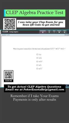 CLEP Algebra Practice Test#CLEPCollegeAlgebra#collegealgebra