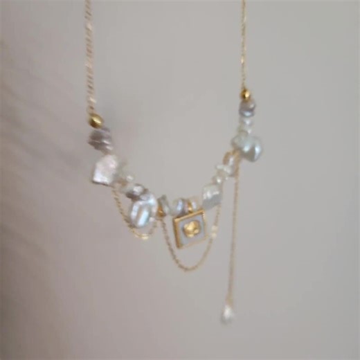 Petal Pearl Necklace With Rose Pendant - Freshwater Keshi Pearls - Etsy