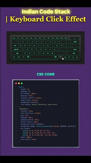 Keyboard Click Effects Using HTML, CSS & JavaScript #coding #webdevelopment