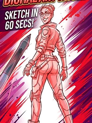 Fast digital sketching process! Watch how I build this character from scratch in under 60 seconds. Perfect for digital art beginners and speedpaint lovers. Digital Art, sketch Tutorial, Speed Drawing, How to sketch fast, Digital Illustration, Sketch, Speedpaint, Character Sketch, Art Process, Drawing for beginners. #DigitalArt #Sketching #Speedpaint #Drawing