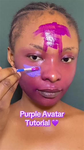 Purple Avatar tutorial 💜 #avatarthewayofthewater #avatar #avatarcosplay #purpleavatartutorial #avatarmakeup