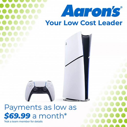 At Aaron’s, you get more for less - Lease new electronics, appliances, and furniture with payments as low as $69.99 a month! *This is not a credit transaction. No credit needed does not mean no inquiry will be made of credit history. Aaron's may check credit but no established credit history necessary. Approval not guaranteed. Identity verification required. | Aaron's Inc.
