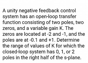 A unity negative feedback control system has an open-loop trans... | Filo