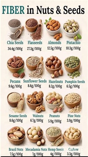 Fiber in nuts and seeds #health #food #viral #nutrition #shorts
