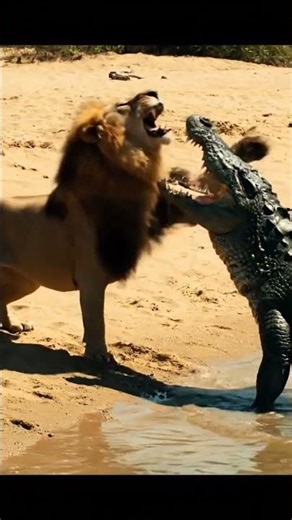 #lion #crocodile #fighting #cute #boy #ytshorts #baby