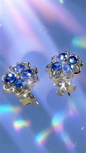 Blue Sapphire Flowers Floating in Romantic Blue Twilight #jewelry #gemstones