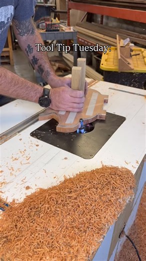 Mahogany & Hyde on Instagram: "Tool Tip Tuesday: Here’s how we keep hands safe and curves perfect. When we cut out pig-shaped cutting boards on the router table, we use a double-sided taped template with built-in handles. That lets us: • Keep hands away from the cutter • Guide the shape with precision • Get consistent results on every board Sometimes, a simple jig makes all the difference — especially when it comes to safety and finish quality. Got a favorite template trick of your own? Drop it 