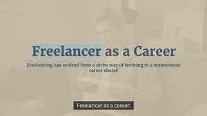 Freelancer as a career