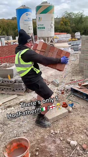 Challenging Brick Hod Stacking Without a Hod | Impressive Laborer Skills