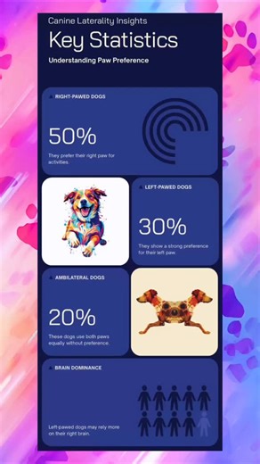 🧠 Left or Right Pawed? The Science of Canine Laterality 🐾 WHAT IS LATERALITY? Laterality refers to the natural preference for one side of the body over the other — just like humans being left- or right-handed. Dogs show this through which paw they use first when stepping, holding a toy, or scratching! 🔍 THE SCIENCE Studies using the Kong Test (when dogs hold a toy with one paw) show roughly 50% right-pawed, 30% left-pawed, and 20% ambilateral. 💡 WHAT IT MEANS Paw preference may relate to: 🧠