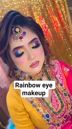 Rainbow eye makeup #makeuptutorial #shorts #shortsviral
