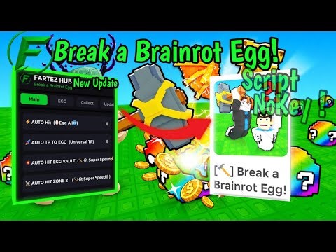 Break a Brainrot Egg! script Auto HitEgg Auto Collect money NoKey New Update v2