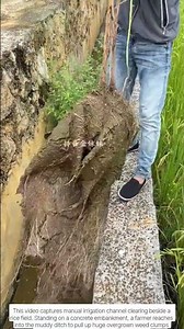 Manual Canal Cleaning: Hand Root Pulling #shorts