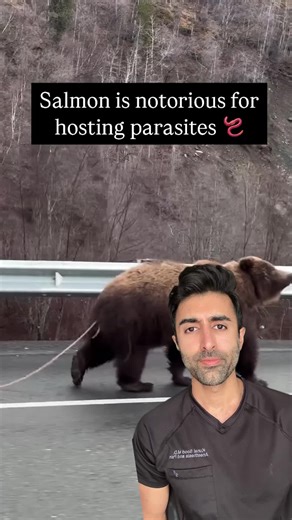 Kunal Sood, MD on Instagram: "Wild salmon are more likely to carry internal parasites like roundworms and tapeworms. These can cause stomach discomfort or, rarely, more serious symptoms. Farmed salmon, while generally lower in internal parasites, can still carry external parasites like sea lice. Here’s how to make it safe: 🔥 Cooked: Heat to an internal temp of 145°F (63°C) to kill parasites. ❄️ Raw (e.g., sushi): It must be frozen at –20°C for 7 days or –35°C for 20 hours to be safe. Would you