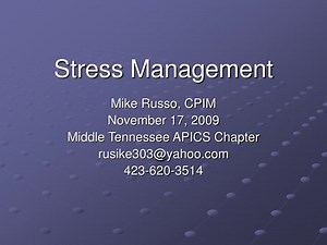 Stress Management - SlideServe