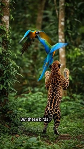Jaguar vs. Macaws: The Ultimate Rainforest Hunt! 🐆🦜 #WildlifeSurvival #didyouknow