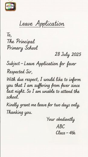 Leave letter | letter writing