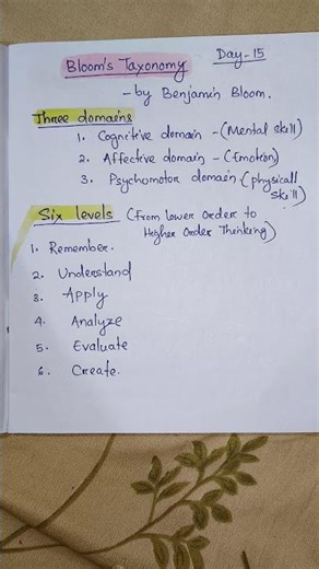 Blooms Taxonomy #creativeindia #bloomstaxonomy #pedagogy
