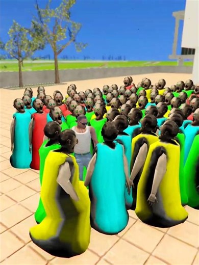 Franklin Fight Colorful Granny's In INDIAN BIKE DRIVING 3D | #shorts #maxer
