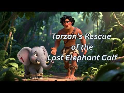 Tarzan Rescues a Lost Elephant Calf | Heartwarming Jungle Adventure Story | Kool Kreative Mingle